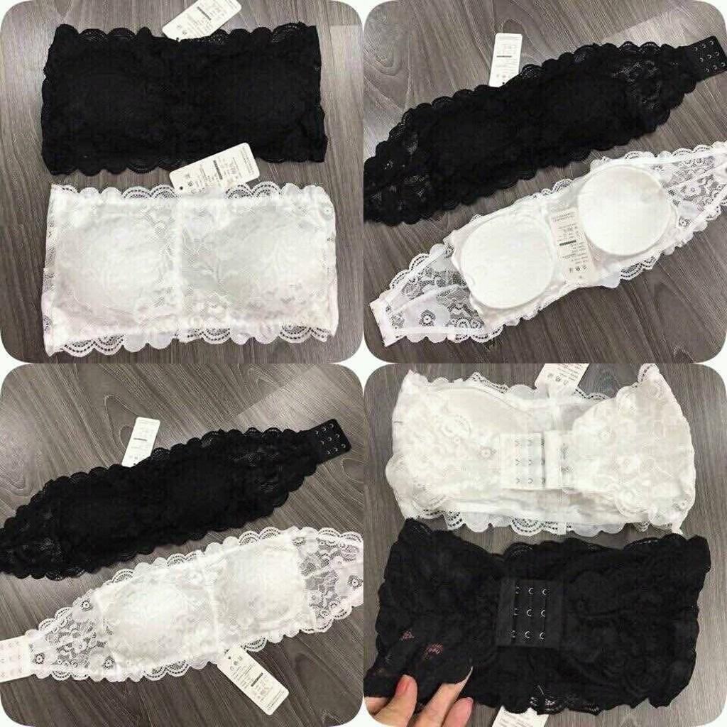 Combo 2 áo bra ren 3 móc cài sau sexy màu đen và màu trắng
