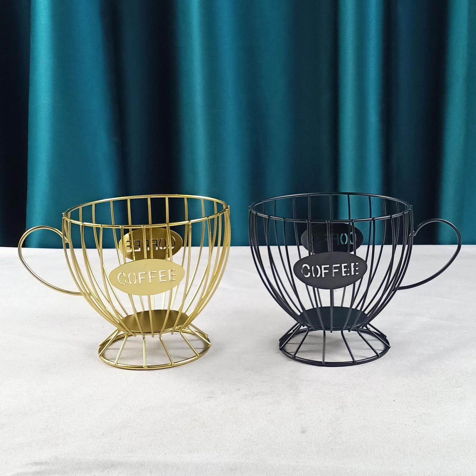 2x Kitchen Basket Organizer with Holder for Large Capacity Coffee Capsules