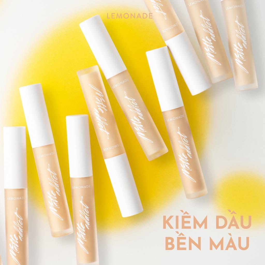 Kem Che Khuyết Điểm Lemonade Kiềm Dầu &amp; Bền Màu Tuyệt Đối Matte Addict Concealer 3g