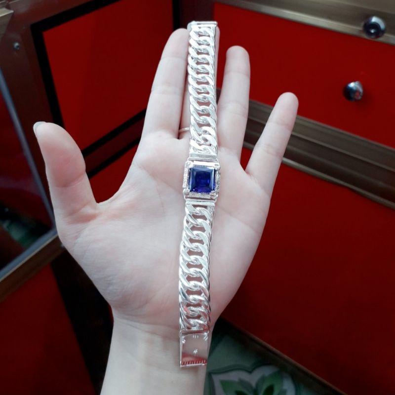 Lắc tay nam bạc ta đính đá cao cấp  YN JEWELRY