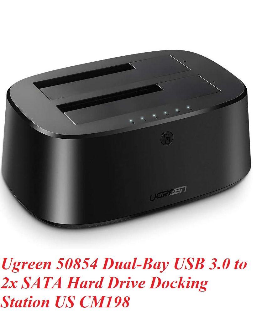 Ugreen UG50854CM198TK hỗ trợ 16TB hộp docking 2.5 - 3.5inch usb 3.0 sang sata màu đen cao cấp - HÀNG CHÍNH HÃNG