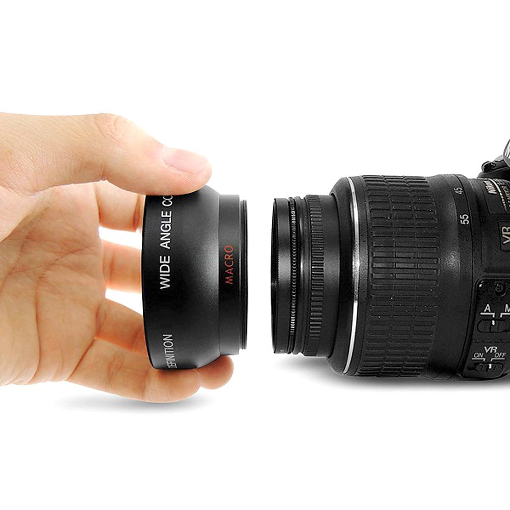 Ống kính góc rộng HD 52MM 0,45x, ống kính macro cho máy ảnh DSLR Canon Nikon Sony Pentax 52MM