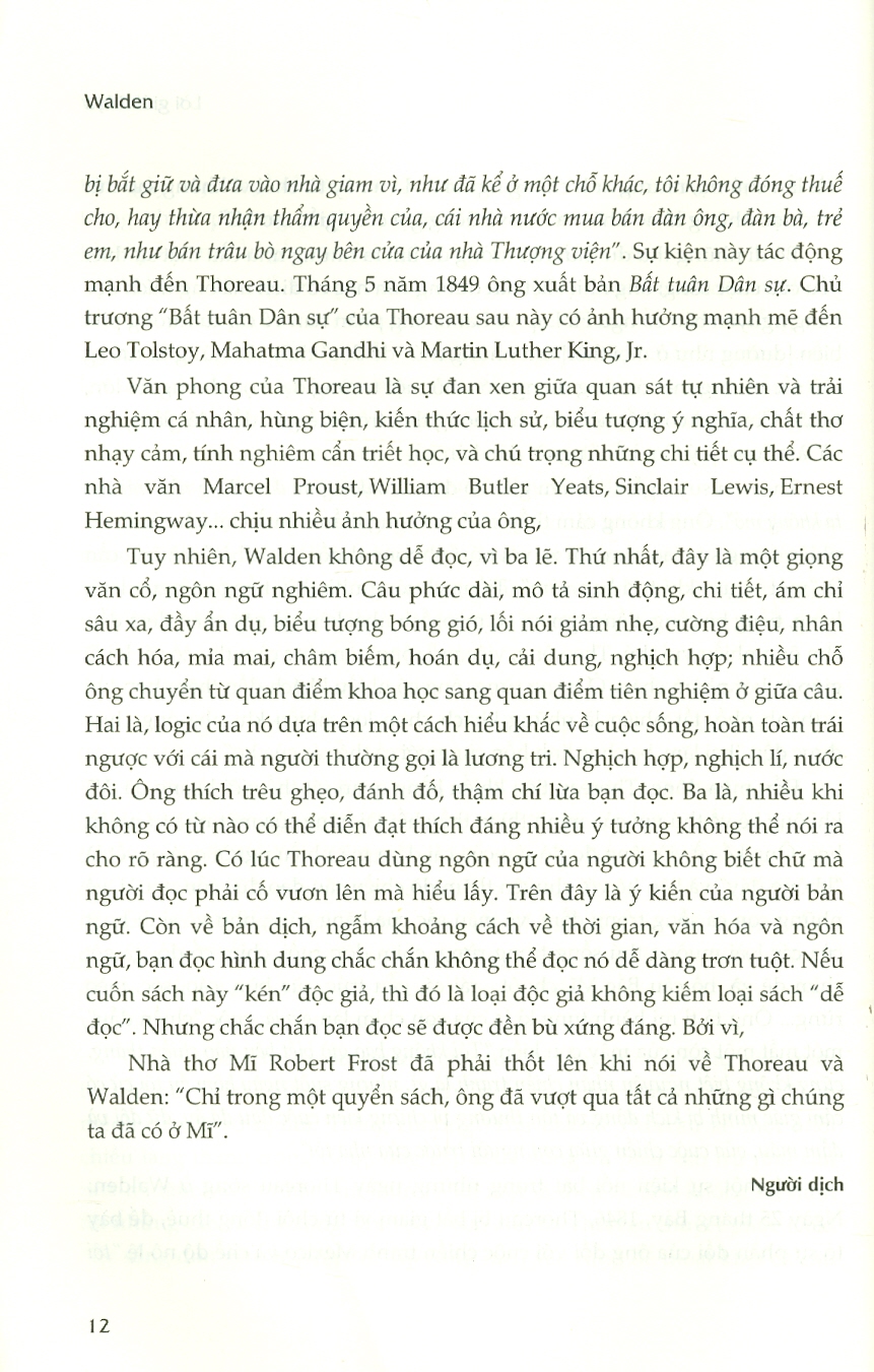 Walden - Một Mình Sống Trong Rừng (Tái bản 2023)