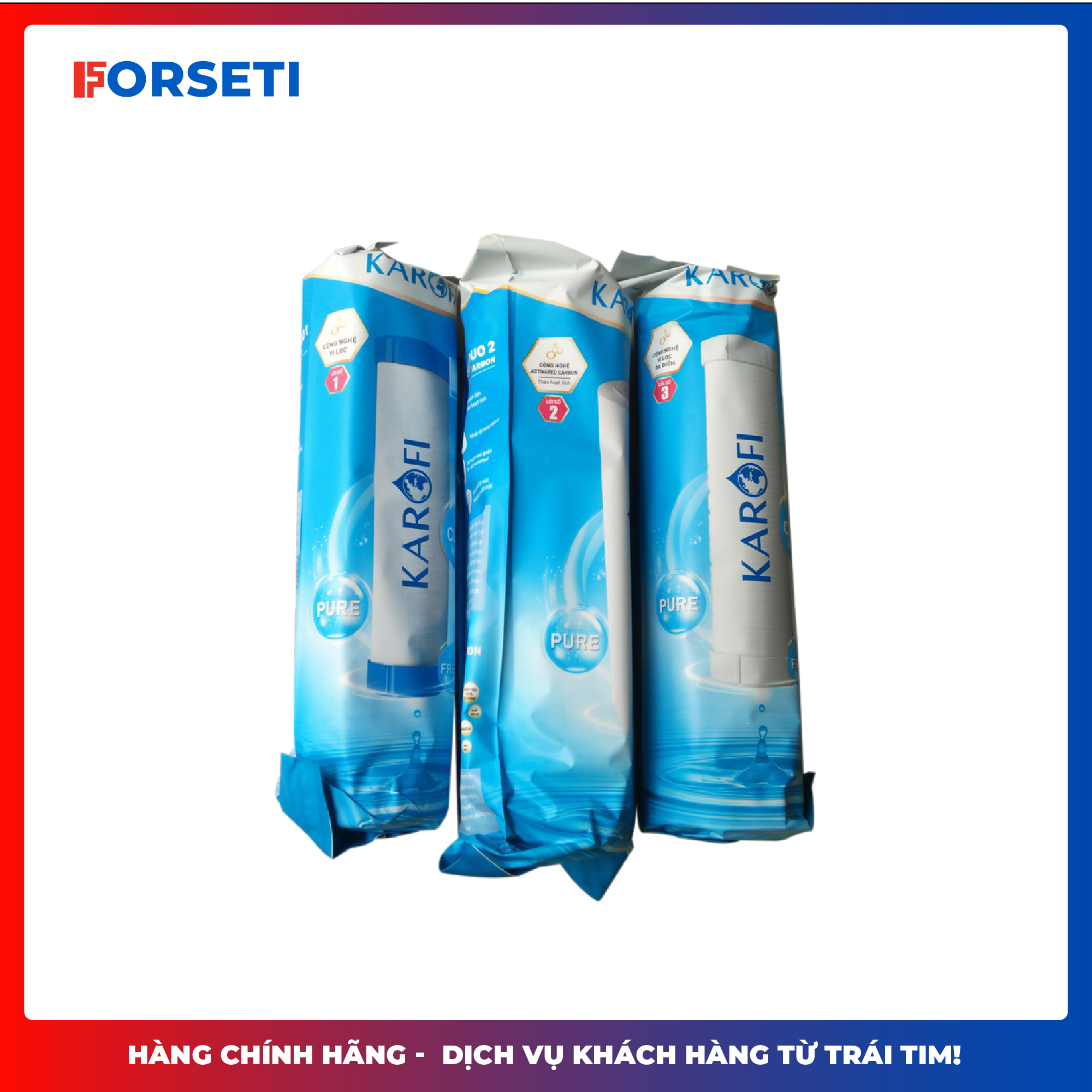 - Bộ 3 lõi lọc thô 123 chính hãng Karofi dùng cho máy lọc nước RO