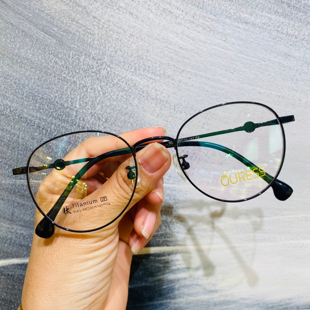 Gọng kính cận 9063 hợp kim thời trang mắt kính OURESS nam nữ siêu nhẹ siêu bền