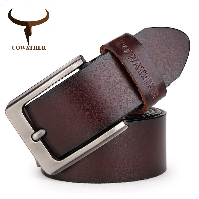 Nam Dây Da Bò Màu Vàng Bò Nhà Thiết Kế Thắt Lưng Nam Cao Cấp Thời Trang Vintage Nam Dây Đeo Quần Jean Da Bò XF002