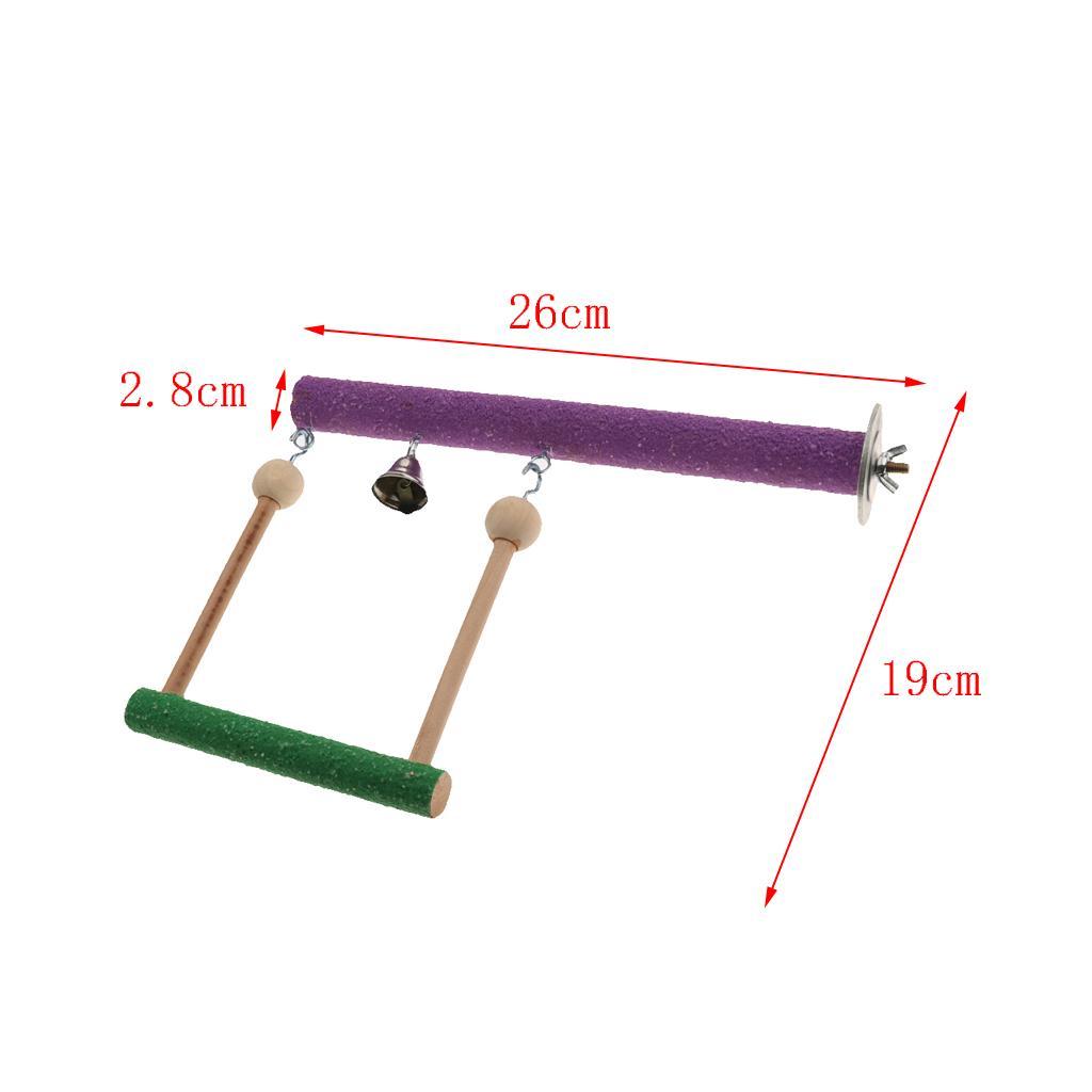 Parrot Bird Wooden Perches Stand Rest Swing for Pet Bird Cage Decoration