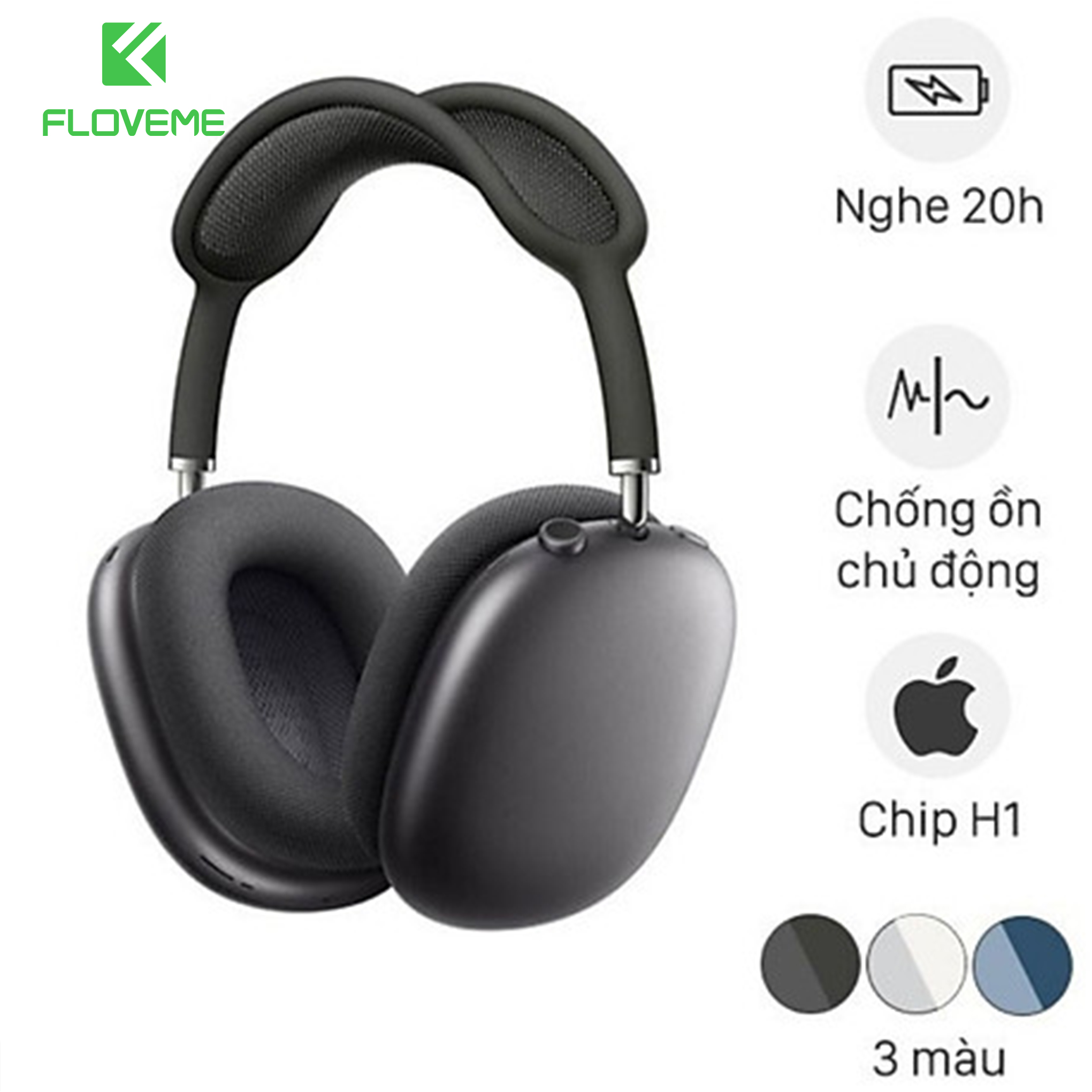 Tai Nghe Headphone không dây Blutooth Chụp Tai Chống Ồn Floveme Air Max PA9 Có Micro Đàm Thoại - Hỗ Trợ Thẻ Nhớ SD - Hàng chính hãng