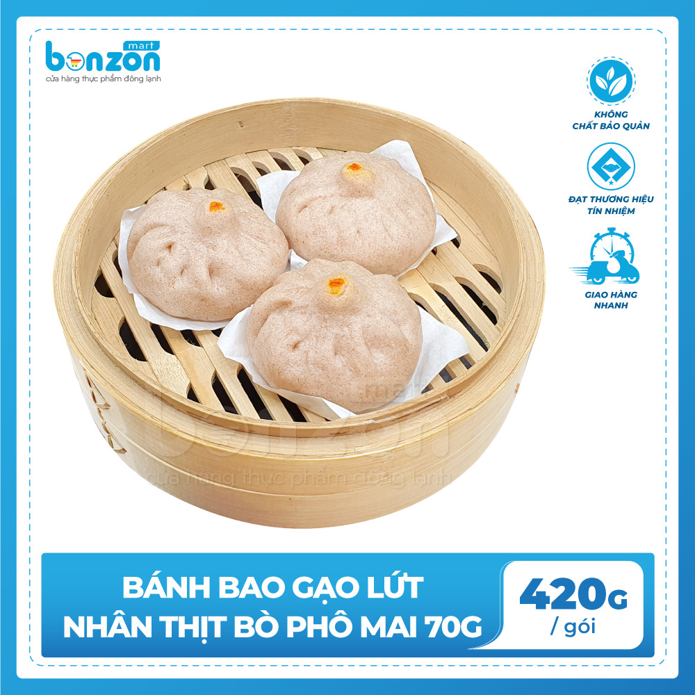 Bánh Bao Gạo Lứt Nhân Thịt Bò Phô Mai 70g (420g)