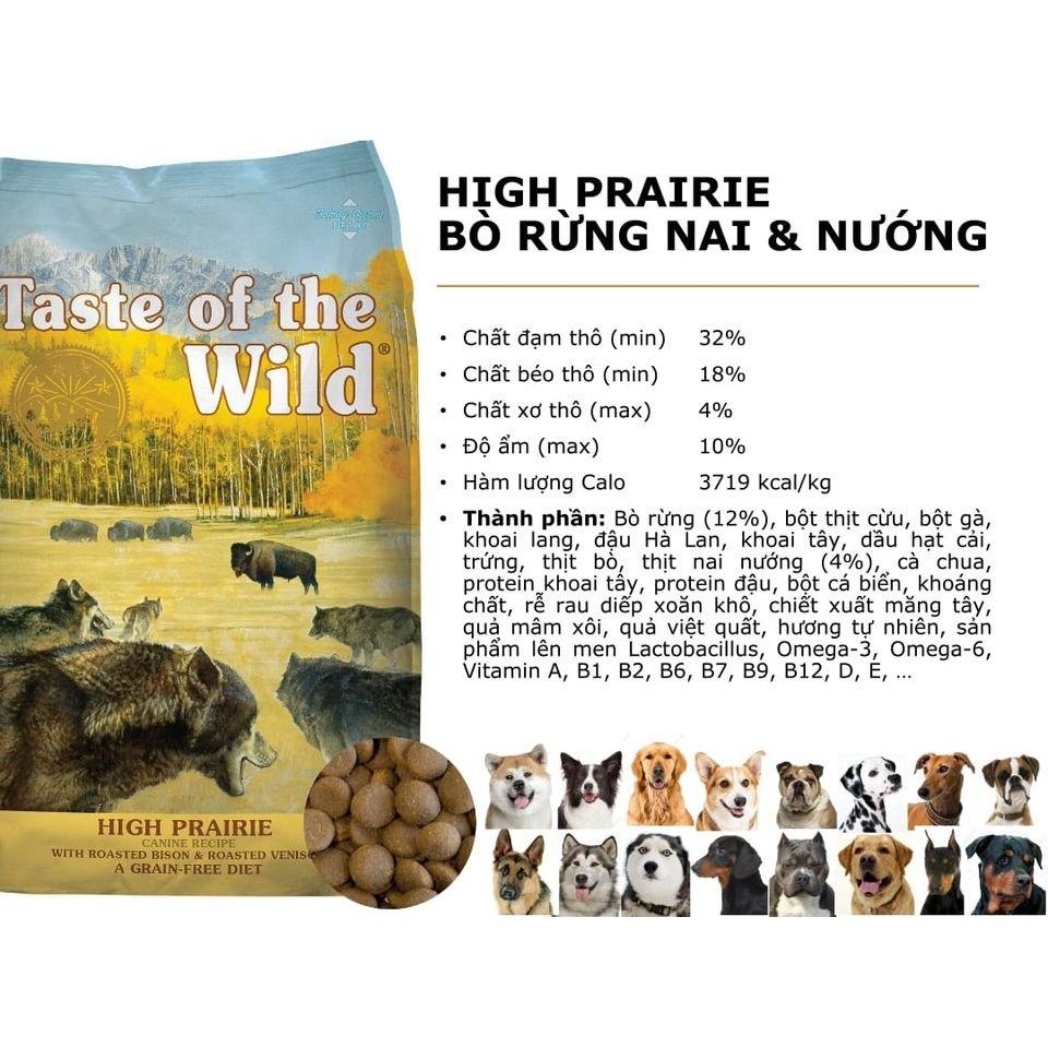 Thức Ăn Cho Chó, Taste Of The Wild Bao 2kg - Hỗ Trợ Mượt Lông, Xương Khớp, Hệ Tiêu Hoá, Hệ Miễn Dịch Khoẻ Mạnh