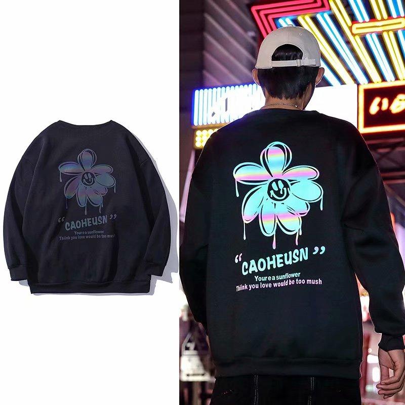 Áo Thun Form Rộng Dài Tay In Họa Tiết Hoa Cúc 4 Màu Thời Trang Dành Cho Nam M-3Xl