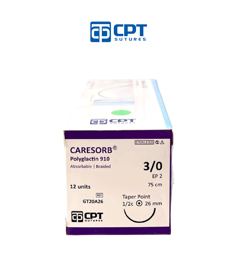 Chỉ phẫu thuật tự tiêu CPT Caresorb Polyglactin 910 số 3/0 - GT20A26