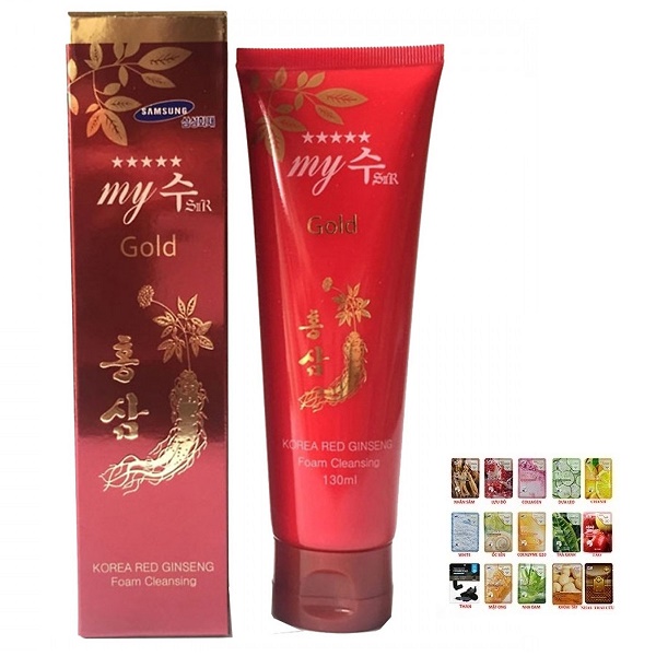 Sữa rửa mặt nhân sâm Hàn Quốc sáng da My Gold 130ml [ Được Mask 3W Clinic ]