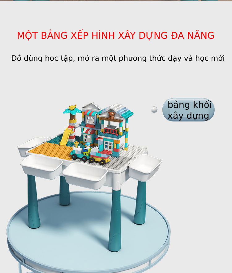 [Có sẵn] Bàn xếp hình đa năng giúp trẻ thông minh