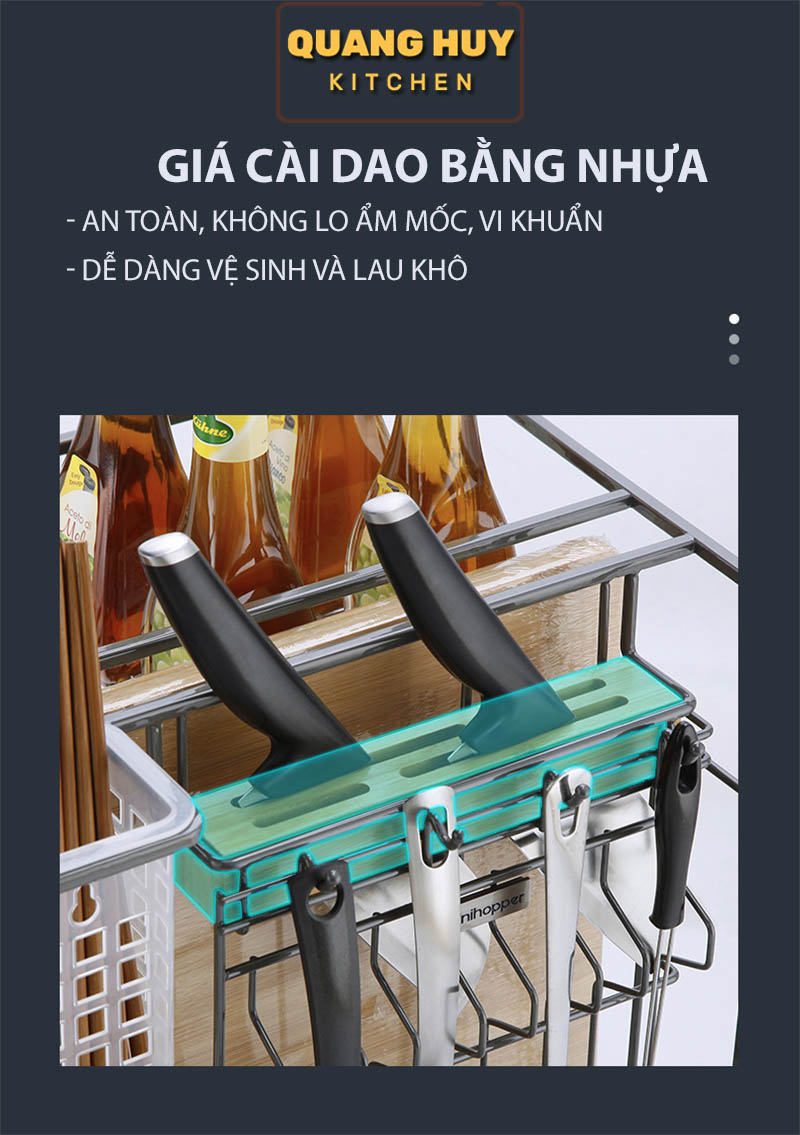 Giá để dao thớt gia vị sơn nano bảo hành han gỉ 10 năm