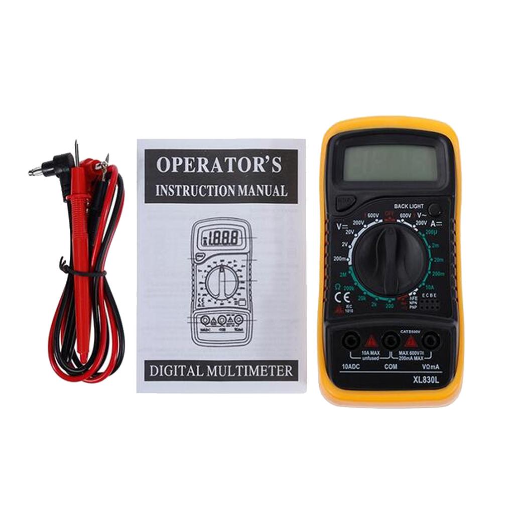 XL830L Portable LCD Auto Ranging Digital Multimeter AC DC OHM Volt Tester