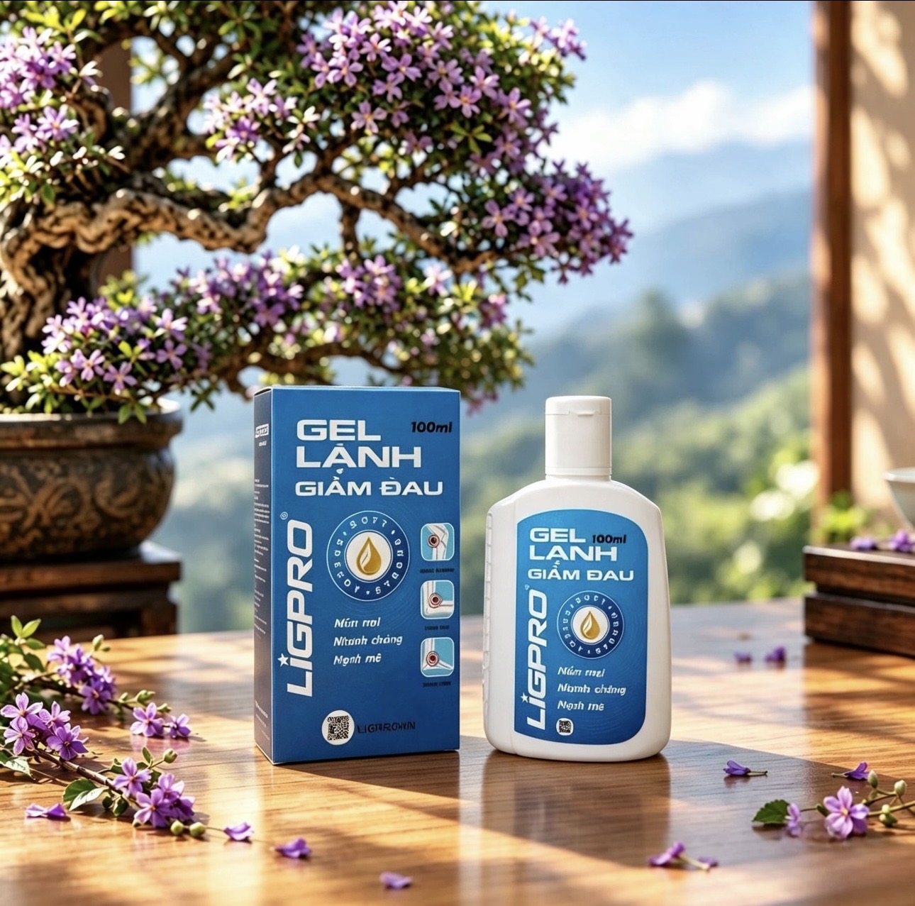 Gel lạnh xoa bóp giảm đau Ligpro , chai 100ml