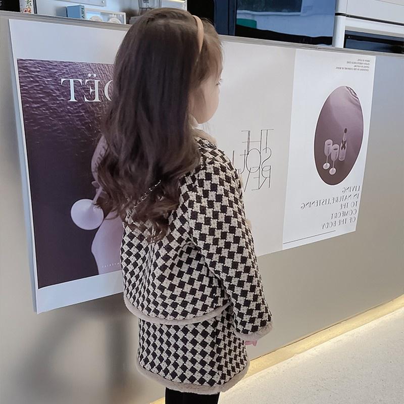 Bộ Váy Áo Dạ Thu Đông Hàn Quốc Cao Cấp Cho Bé Gái