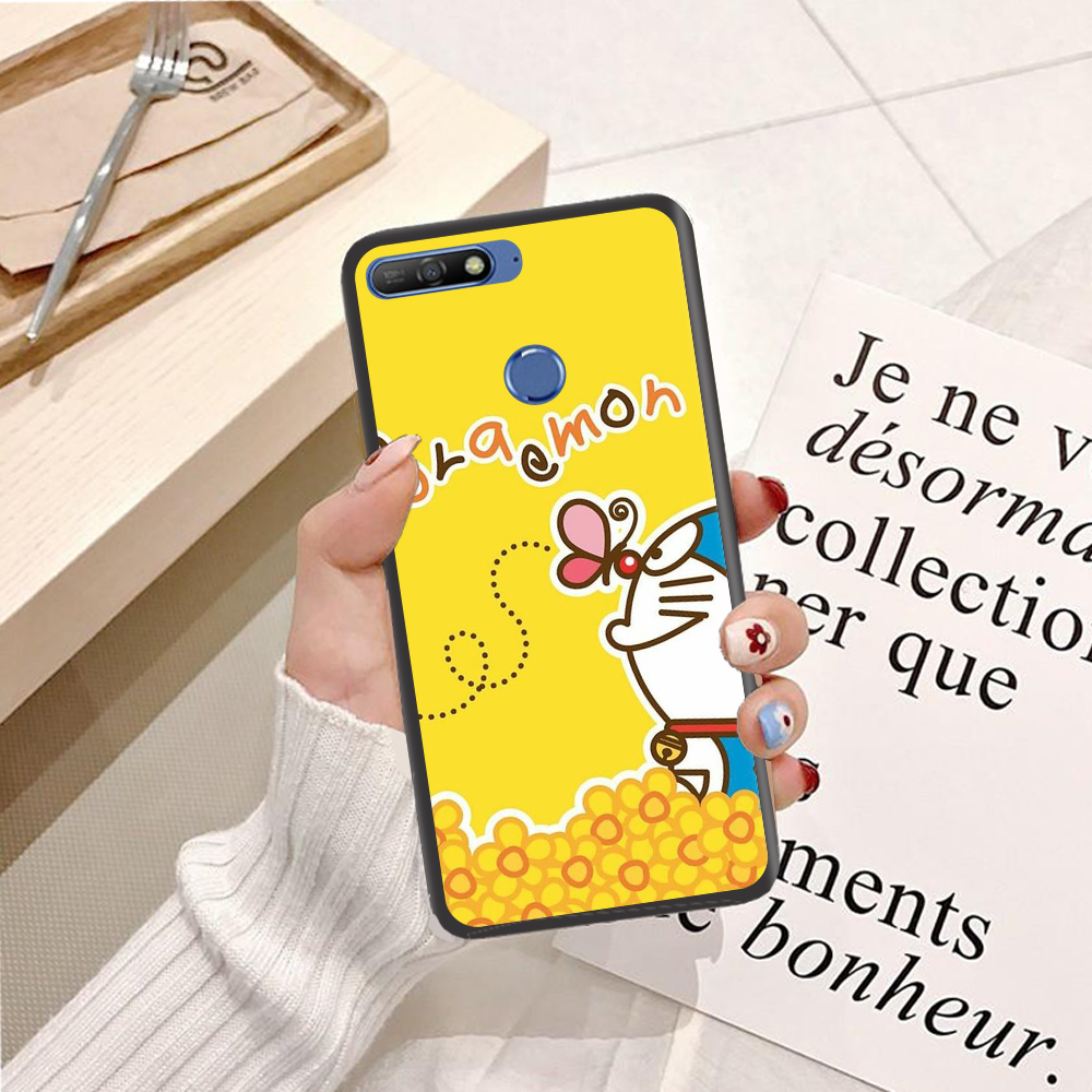 Ốp lưng điện thoại Huawei Y6 Prime 2018 viền silicon dẻo TPU  hình Doremon Làm Duyên - Hàng chính hãng