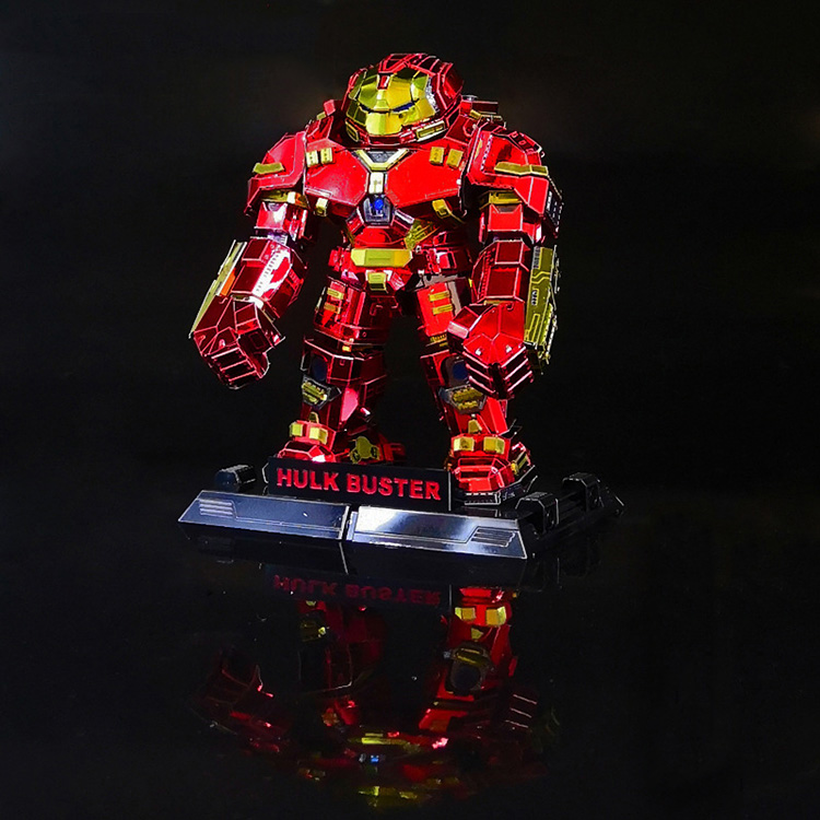 Mô hình thép 3D tự ráp Hulk Buster bản màu