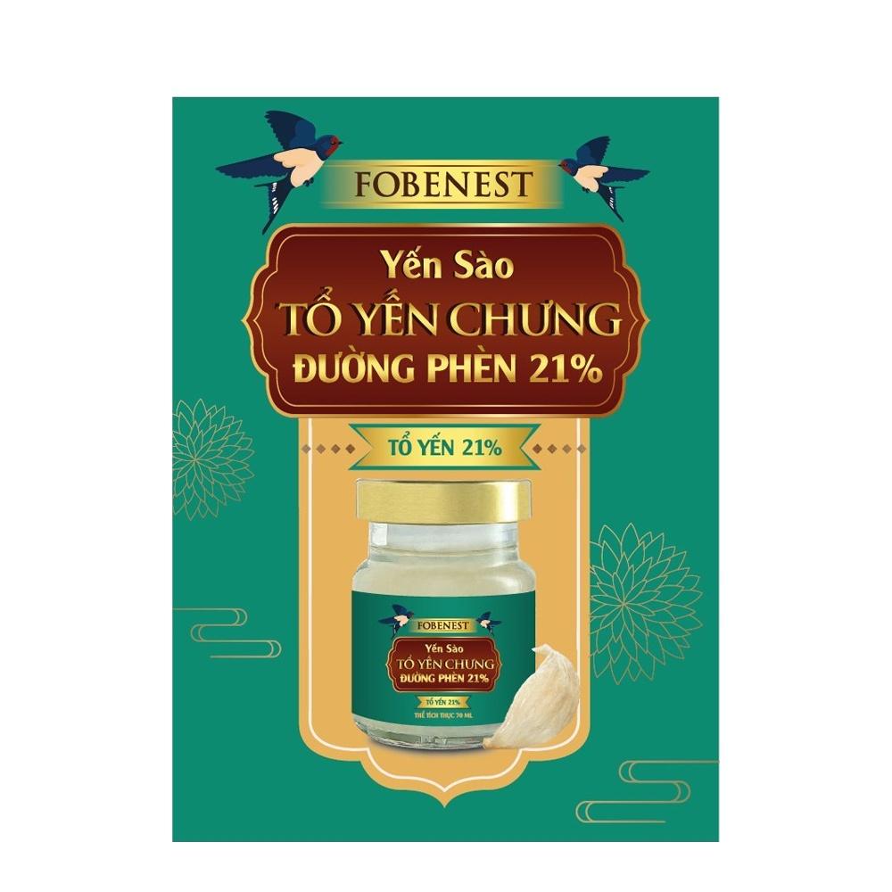 Hộp Yến Sào Tổ Yến Chưng Đường Phèn 21% Yến Giúp Bồi Bổ Cơ Thể Fobelife - Lọ 70ml