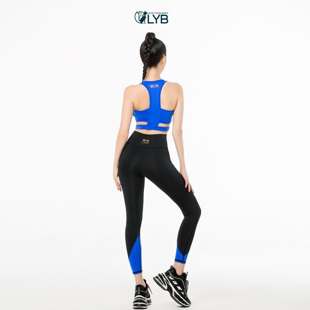 Bộ đồ tập thể thao gym yoga dài cá tinh thoải mái xanh coban LYB - FW22-S00002B