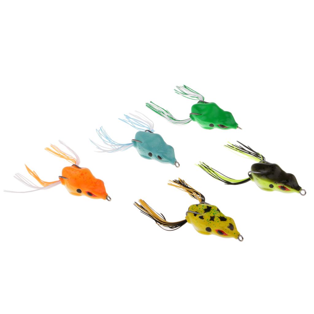 5pcs Soft Frog Fishing Lure Bass Snakehead Bait for Jigging Casting Tackle