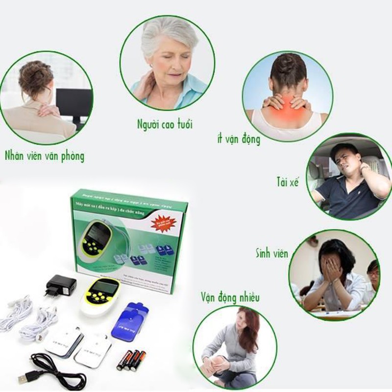 Máy massage xung điện trị liệu đa chức năng 8 miếng dán Aukewel HÀNG CHÍNH HÃNG - MAX STAR