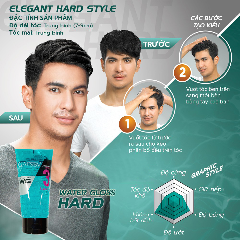 Gel Tạo Kiểu Siêu Cứng Water Gloss Hard Cấp Độ 3 + Tặng Reuzel Grooming Tonic - Chính hãng - WATER GLOSS 170G