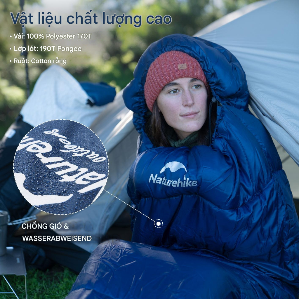 Túi Ngủ Ba Mùa Naturehike MJ300 CNK2300SD014, Túi ngủ Văn Phòng, Nhiệt độ -1℃~ 4℃