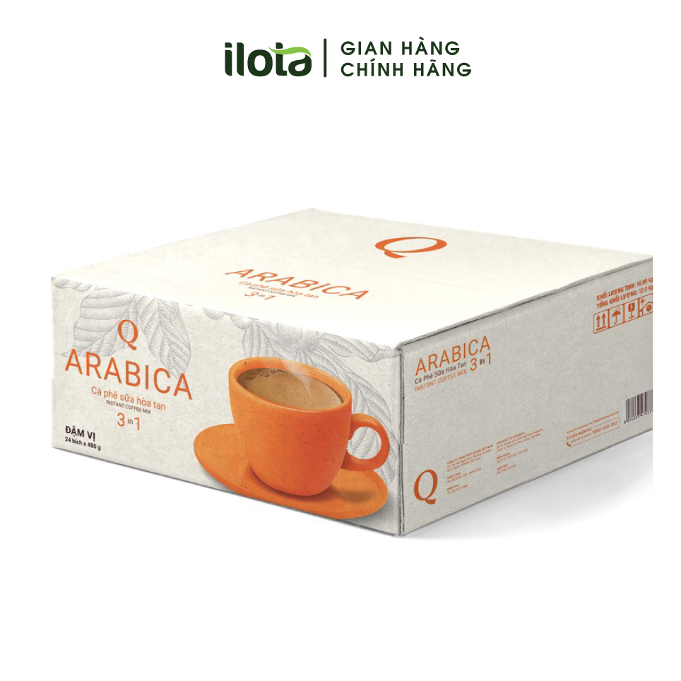 Cà phê Hòa tan 3in1 Arabica cafe sữa uống liền (bịch 24 gói x 20gr) ca phe Trần Quang Việt Nam Coffee