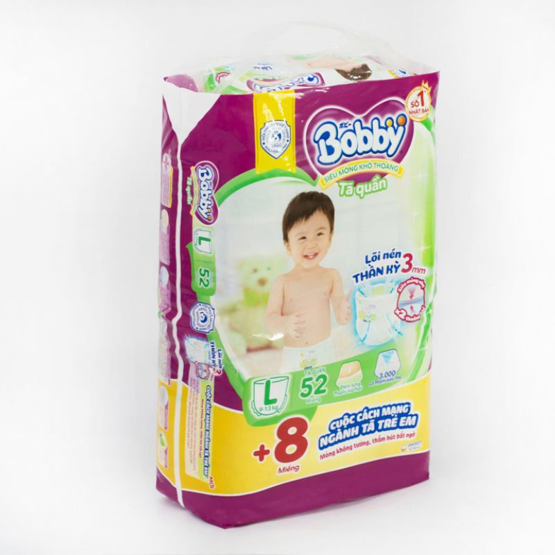 Tã quần Bobby size L 52 miếng (cho bé 9 - 13kg)