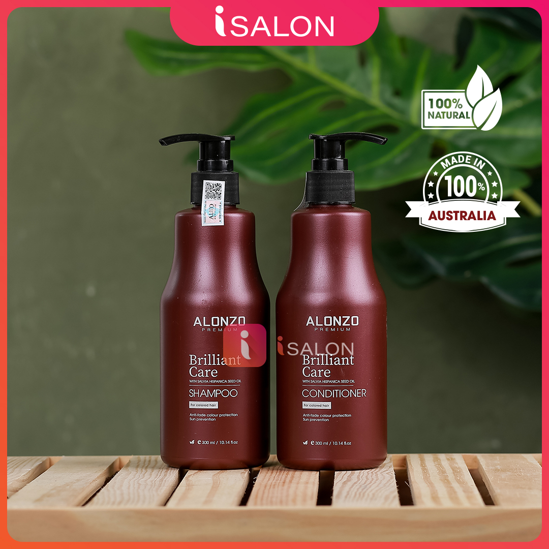 Combo Dầu gội + Dầu xả Alonzo Brilliant chăm sóc tóc nhuộm 300ml New