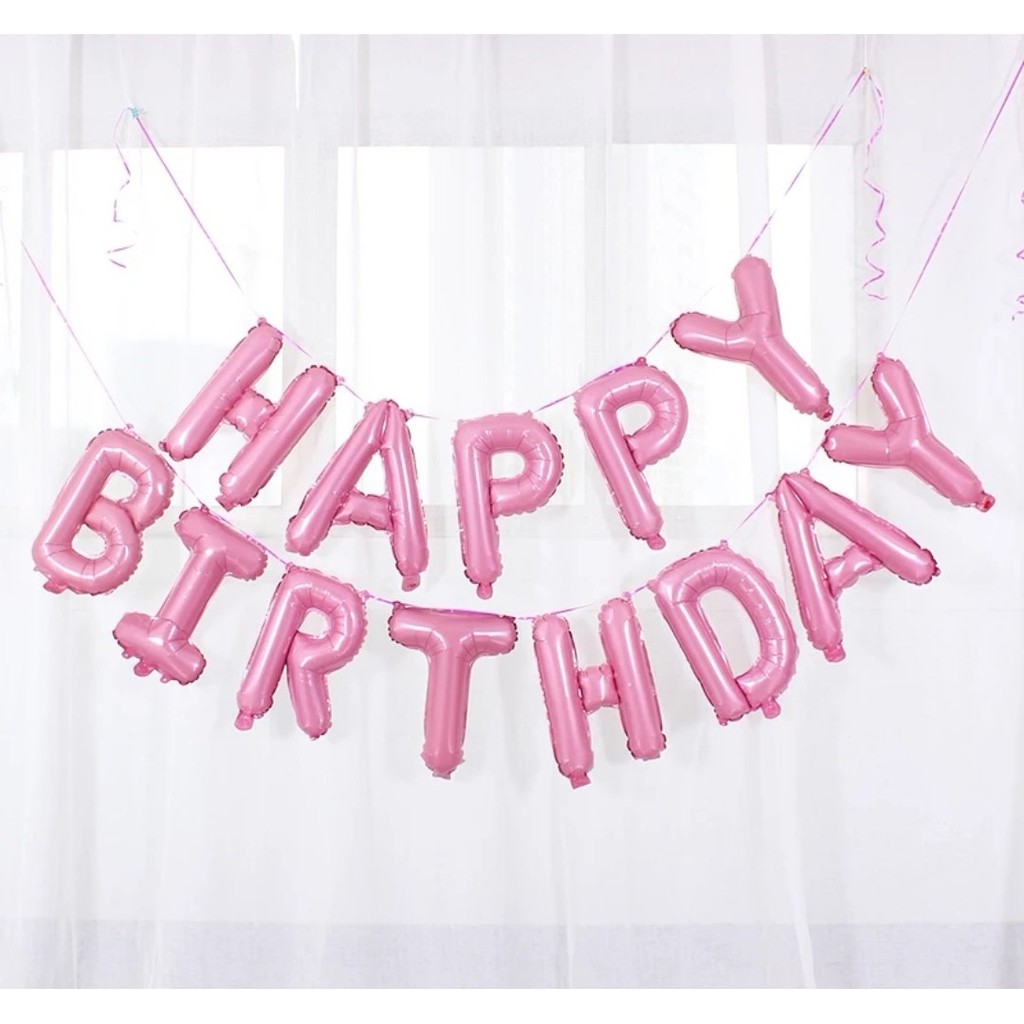 13 Bóng Kiếng Nhôm In Chữ HAPPY BIRTHDAY Sinh Nhật Trang Trí