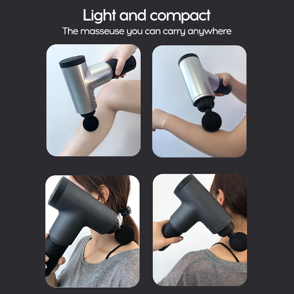 Máy Massage Cầm Tay Tiện Lợi 4 Đầu 6 Tốc Độ Rung Giúp Giãn Cơ Bắp, Thư Giãn, Lưu Thông Máu Hiệu Quả.