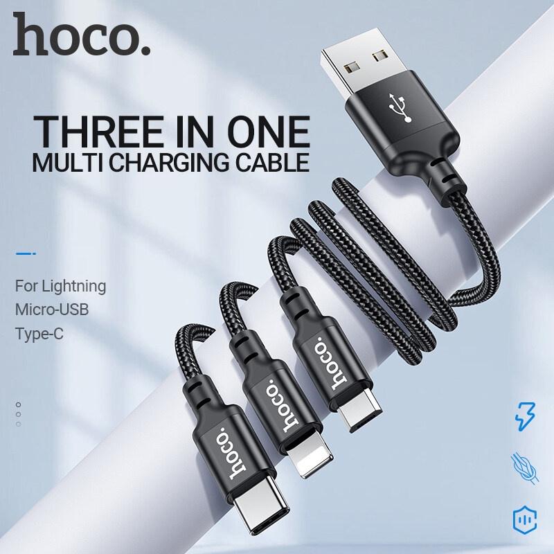 Cáp sạc HOCO X14 loại 3 trong 1 cho điện thoại HUAWEI Xiaomi OPPO Vivo