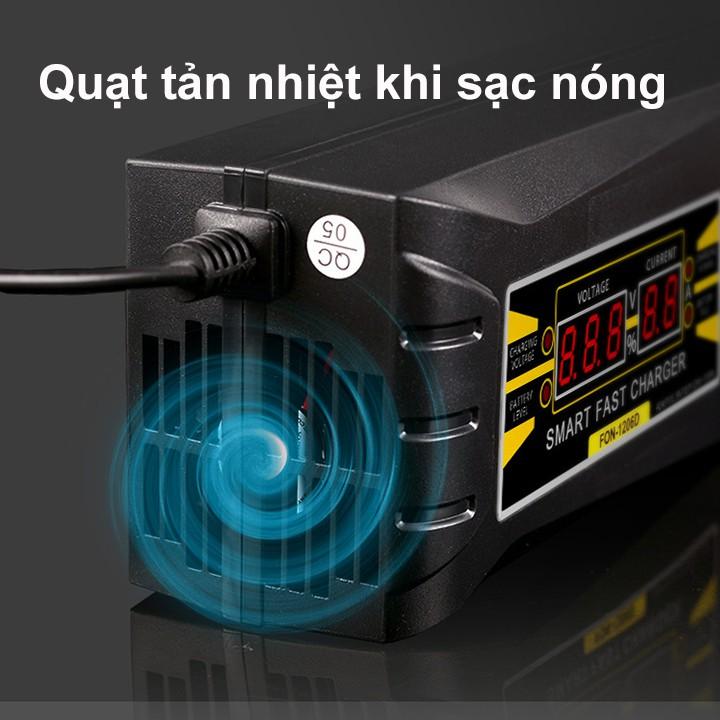 Sạc bình ắc quy 12V 10A sạc bình 20Ah-150Ah SUOER-SON 1210D tự ngắt khi đầy chống chập chống ngược cực máy nạp ắc quy