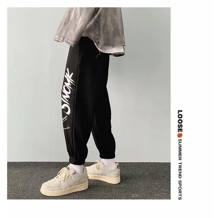 Quần thể thao ống rộng họa tiết graffiti phong cách hip hop thời trang xuân thu tùy chọn màu sắc cho nam size M-8XL