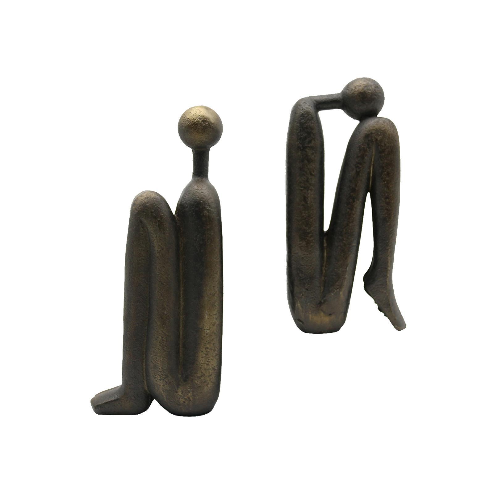 Thinker Bookends Figurine Bookend Sculpture Ornament Living Room Desktop Decorative Bookends Book Stand Nordic Bookends for Shelves