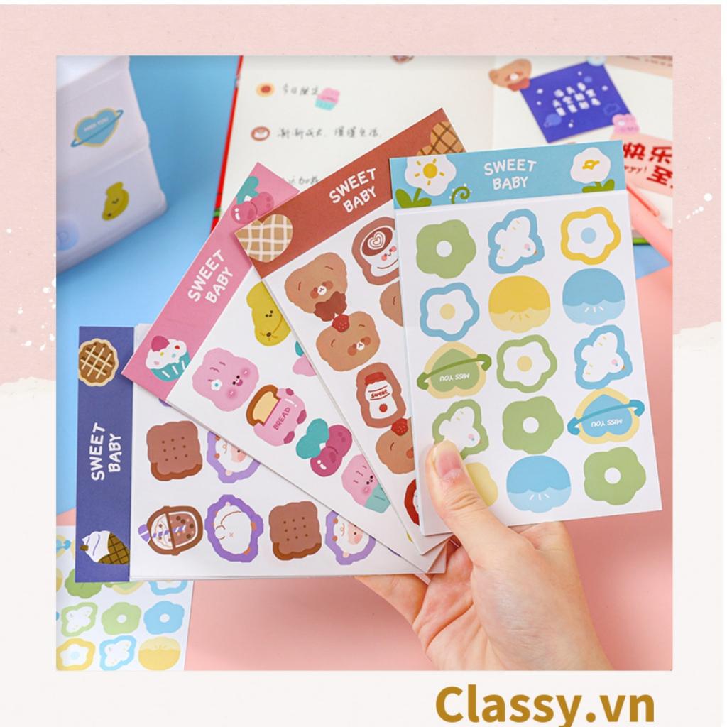 120 miếng Hình dán, sticker trang trí Classy , dán laptop, điện thoại, sổ, bình nước nhiều họa tiết PK1507