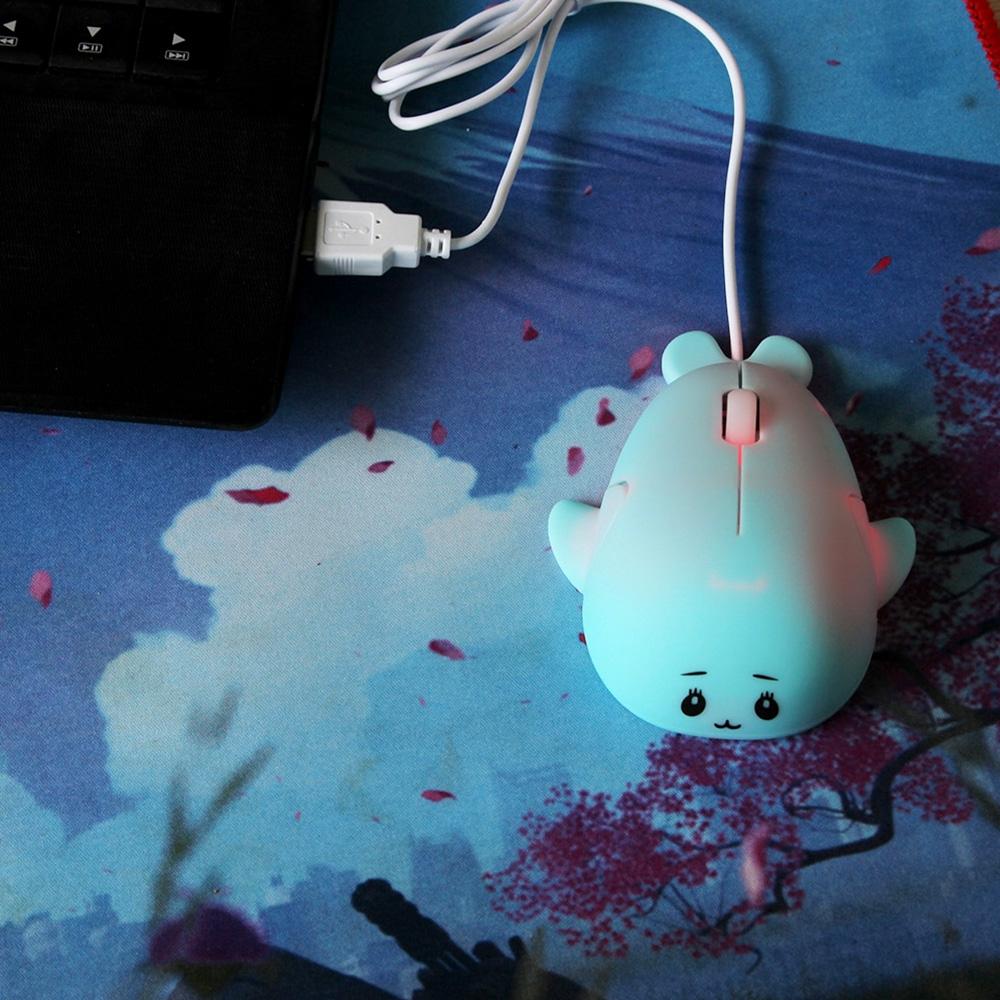 Dolphin Shape Wired Mouse Cute Mini Laptop Mouse 800 DPI Optical Sensor/3 Buttons/Ergonomic Design/USB Powered Computer