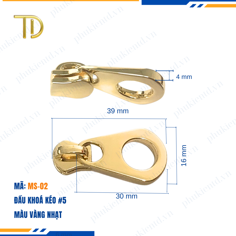 Đầu khóa kéo túi xách, đầu khóa kéo thay thế, đầu khóa kéo balo răng 5, Mạ điện độ bền 5-8 năm