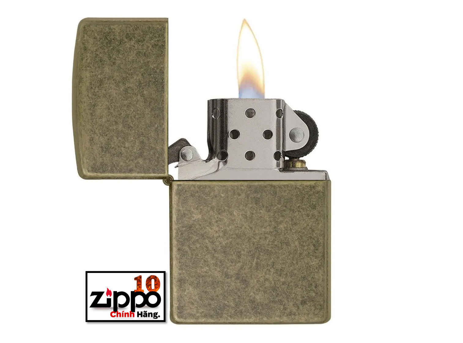 Bật lửa Zippo 201FB Antique Brass - Chính hãng 100%