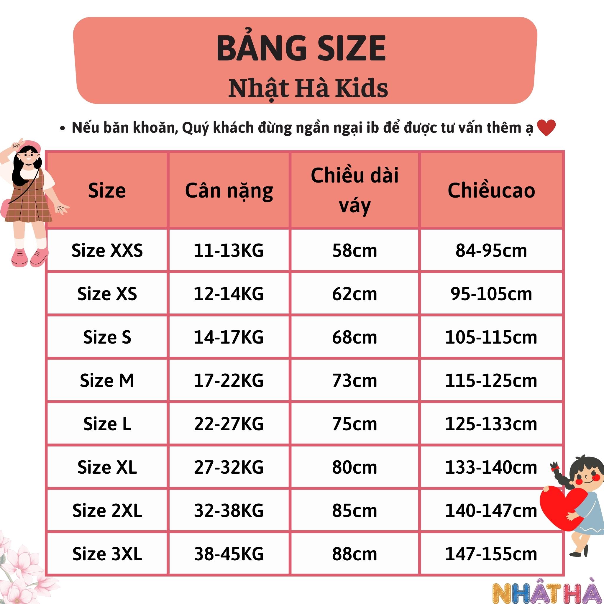 Váy bé gái thu đông NHẬT HÀ size đại từ 11-45kg chất liệu nhung tăm cổ tròn dáng siêu xinh