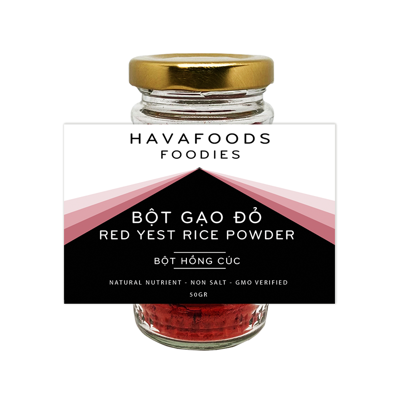 Bột Gạo Đỏ Bột Hồng Cúc Havafoodies Hủ Thuỷ Tinh 50g