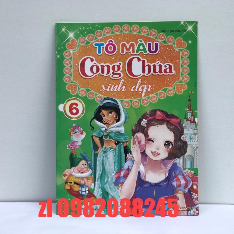 COMBO 10 cuốn Tập/vở tô màu công chúa xinh đẹp cho bé