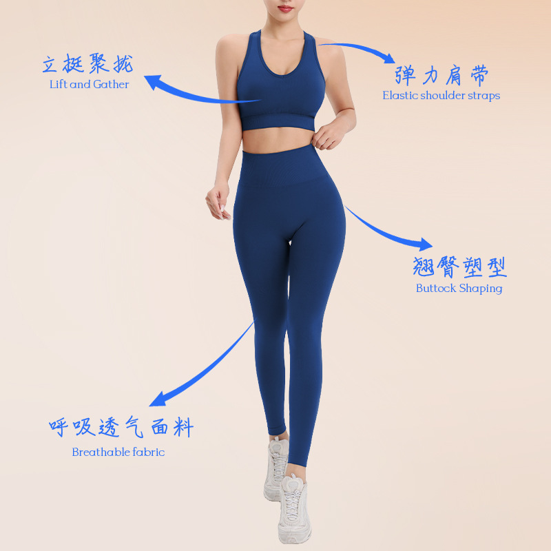 Bộ đồ tập thể thao Yoga : Áo ngực thể thao, quần dài tập chạy nhanh khô, chất liệu co giãn cao, thoải mái