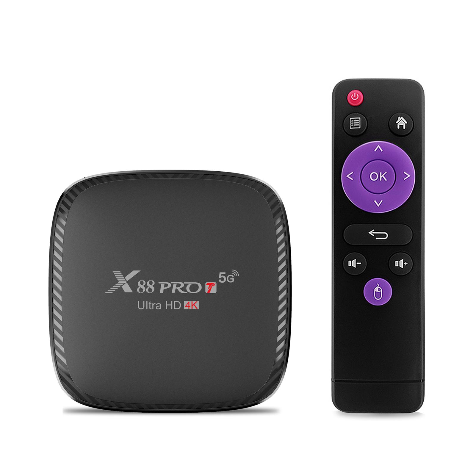 Hộp TV Box thông minh X88 PRO T Android 10.0, trình phát UHD 4K, Quad-core H.265 VP9 2.4G / 5G WiFi băng tần kép 100M