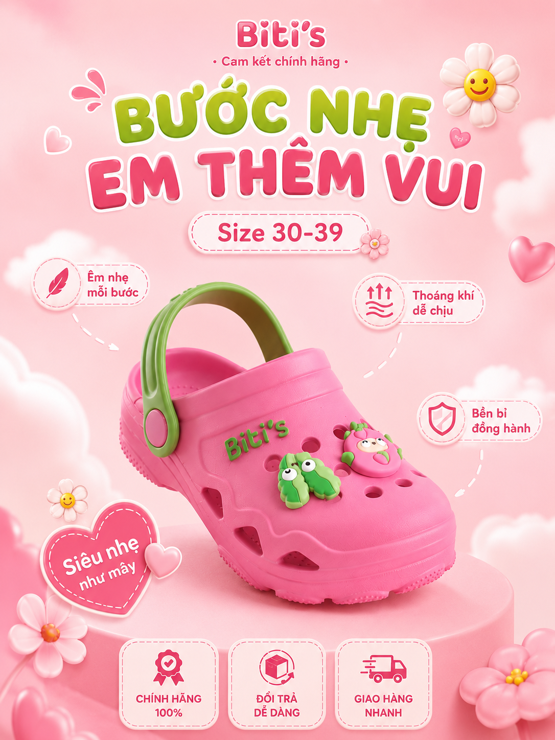 Dép nhựa trẻ em Biti's (30-39)