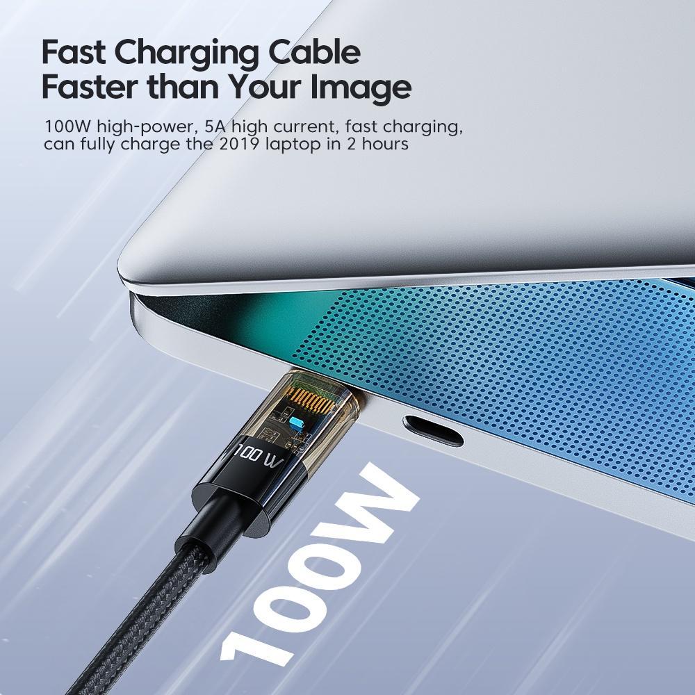Sạc nhanh 100W Loại C sang Loại C / Cáp USB Sạc nhanh 4.0 với đèn LED Sạc nhanh USB-C